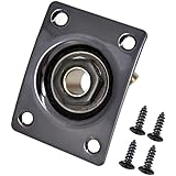 1pc Metal Output Square Jack Plate Chrome for Electric Guitar (Black)