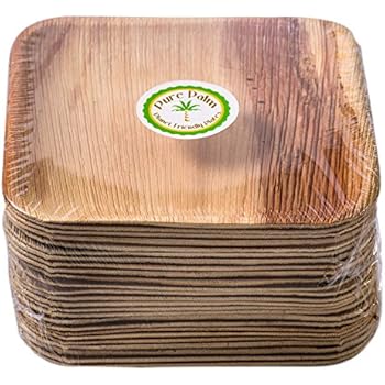 Pure Palm Planet Friendly Palm Leaf Plates; Bamboo-Style, Upscale Disposable Dinnerware; All-natural Biodegradable Plates (7