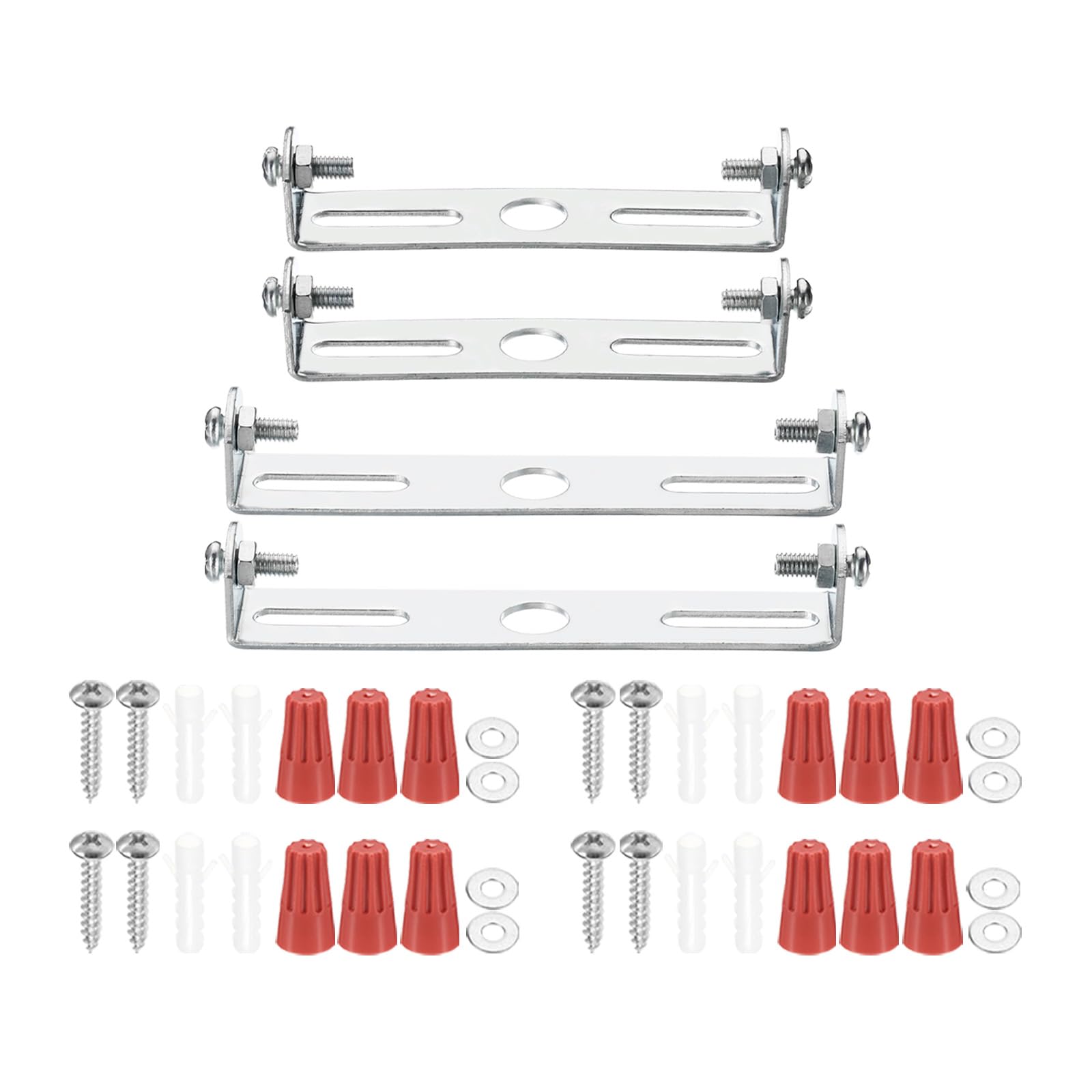 PATIKIL 80mm(3.15"), 95mm(3.74") Universal Light Fixture Mounting Bracket Kit, 4 Set Light Crossbar Ceiling Light Plate with Screw for Wall Light Ceiling Light Pendant Chandelier