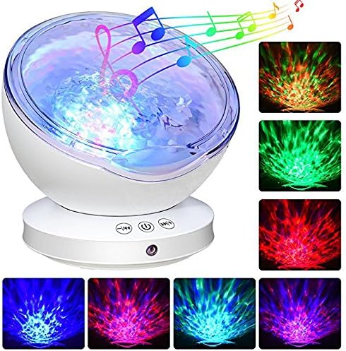 Elecstars Ocean Wave Projector, Multicolor Ocean Wave Projection LED Lamp, Night Light Projector, Music Player, Room Decor for Baby Kids and Adults, Nursery Living Room and Bedroom