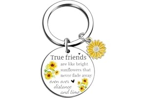 Ikacvb True Friends Gifts Friendship Sunflower Keychain Gifts For Bestie Bff Best Female Friend Birthday Gifts For Women Friends Leaving Going Away Gift Christmas