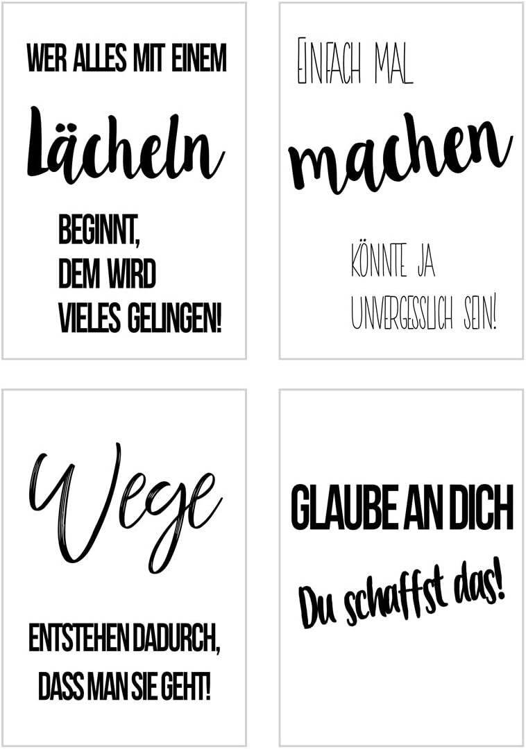 Edition Seidel Set 4 Premium Poster mit Sprüchen (Format DIN A4) ohne
