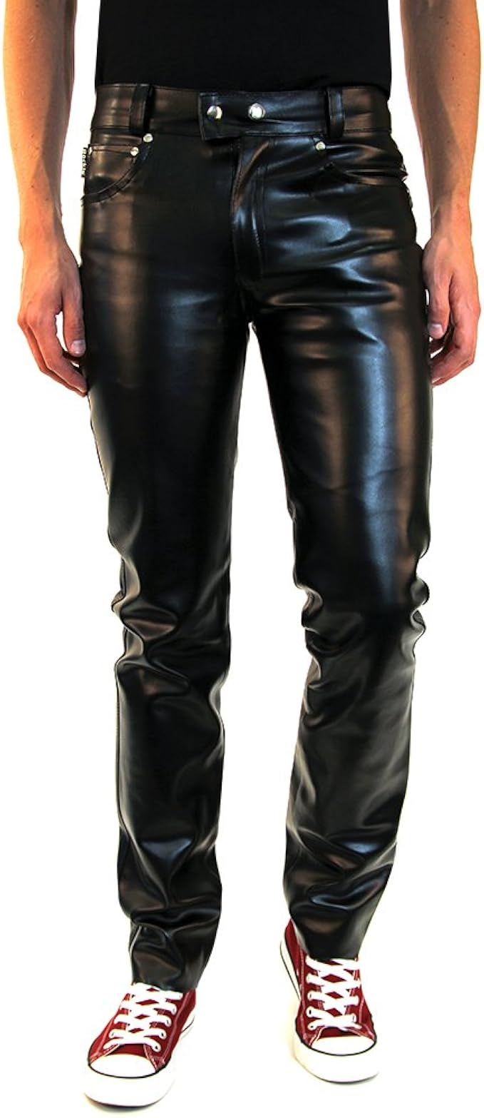 shiny leather jeans