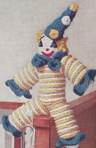 crochet clown doll