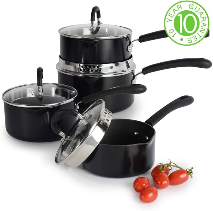 ProCook Gourmet NonStick Induction Saucepan Set 4 Piece Strain