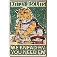 Insegna In Metallo Vintage Con Gatto - Kitty Biscuits, 30,5 X 20,3 Cm, Decorazione Da Parete In Alluminio Per Casa E Bar - 3