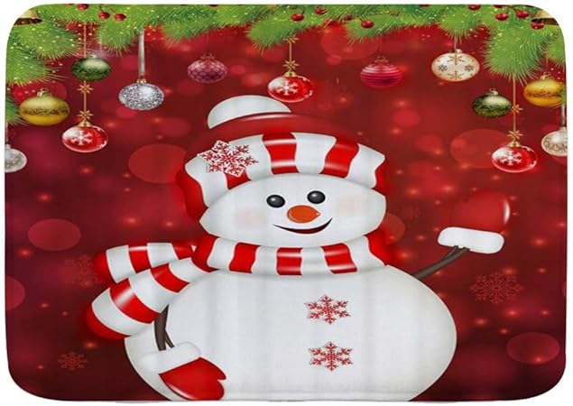 ZOMOY Badematte,Weihnachten Schneemann Weihnachtsbälle Schneeflocke