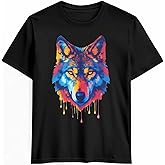 Graphic Mens T-Shirt, Neon Animal Street Art Graffiti Cotton Tees Short Sleeve Shirts Adult Summer Gym Casual Tops