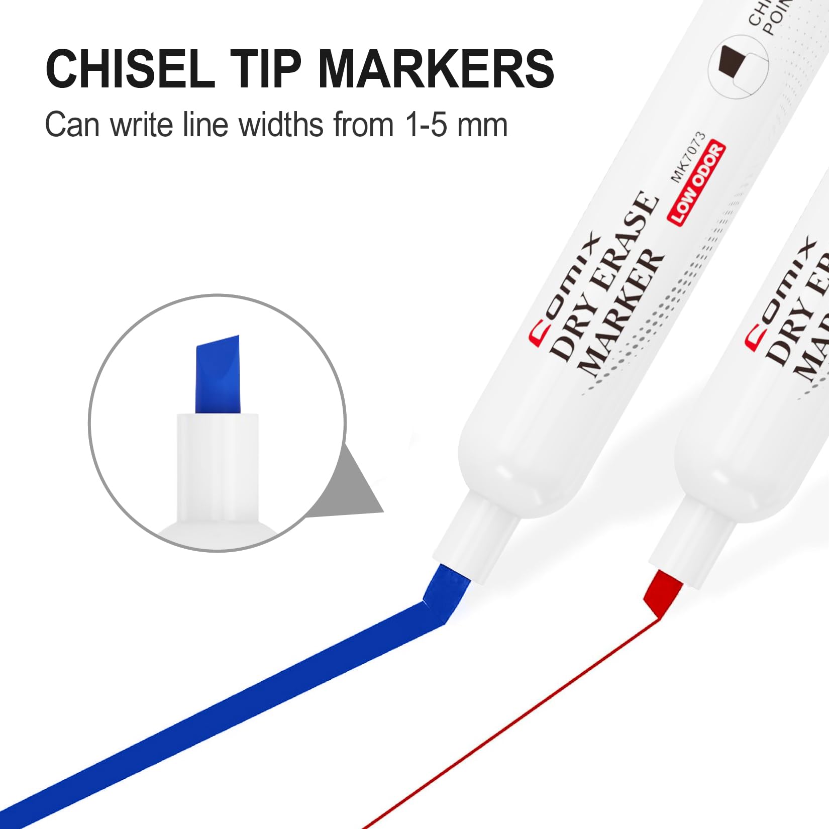 Comix Whiteboard Marker, 36 Whiteboard Stifte abwischbar,Set mit 4 Farben Keilspitze Stifte Marker,geruchsarm, dick ideal für Klassenzimmer, Büro und Kinder 3