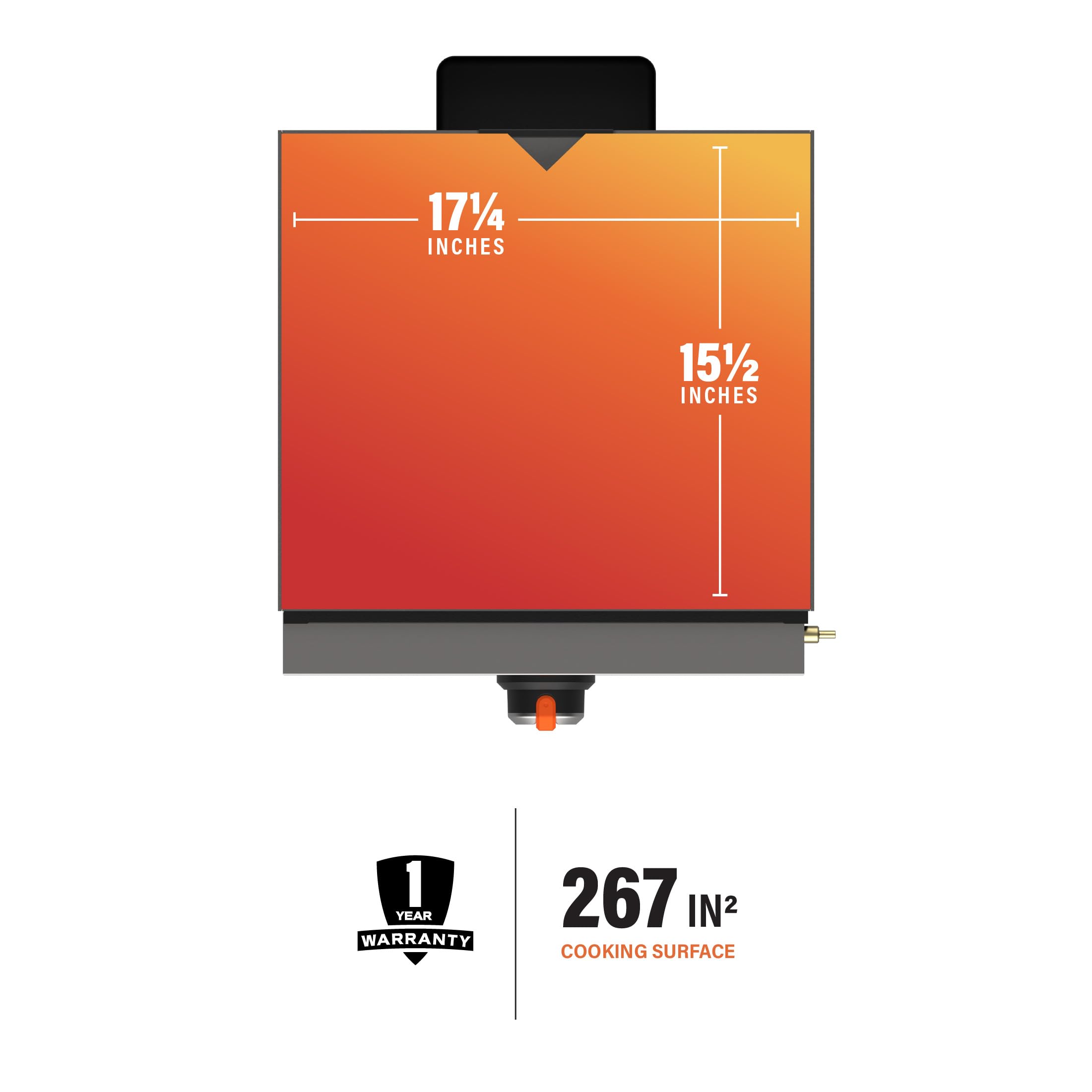 Blackstone 1971 Original 17” Tabletop Griddle with Stainless Steel Front Plate, Powder Coated Steel, Black