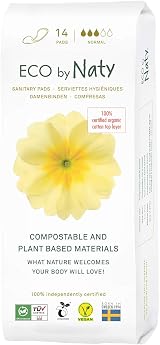 Naty Sanitary Pads Normal Plantbased 14 Count Organic Cotton Menstrual
