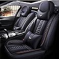 Full Set of Universal Fit Automotive Seat Covers fit for Toyota Corolla Cross 2025, PU Leather Automobile Interior Sets with Headrest & Back Pillow Black & Coffee Line