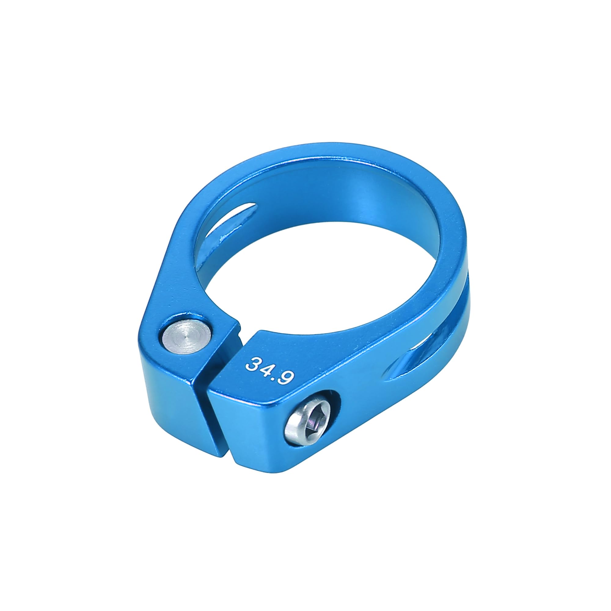 A ABSOPRO Aluminium Alloy Bicycle Seat Post Clamp Seat Post Blue 34.9mm