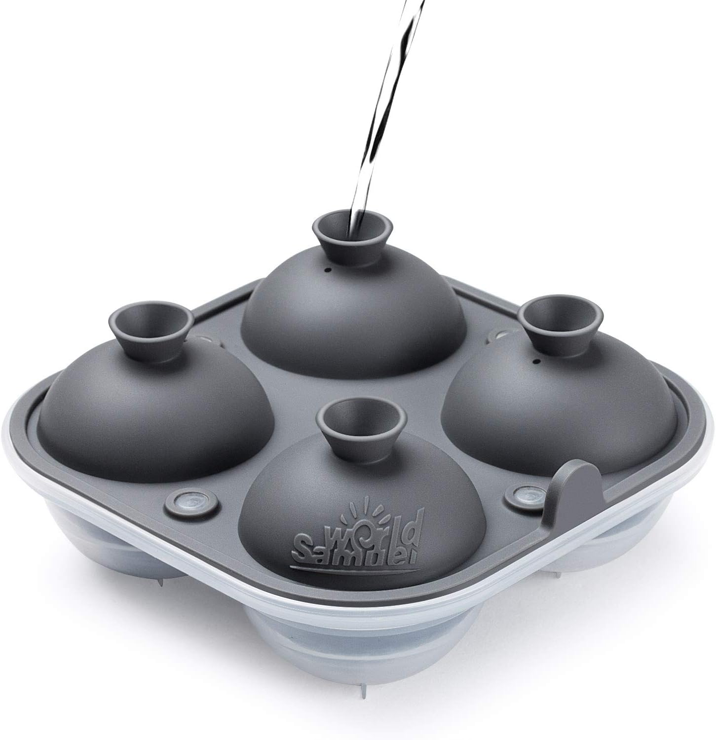 Samuelworld Ice Cube Trays - Jumble Big Cubes & 2.5 inches Large Sphere Ice Mold Combo for Whiskey and Cocktails, Keep Drinks Chilled (Grey): Kitchen & Dining
