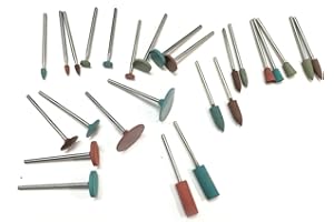 PHYHOO Polishing Burr Jewelry Polishing Rubber Rotary Tools Accessories Diamond-in-Rubber Emery Polishing Bit Set Metal, Glass, Stone, Tile 26 Pieces