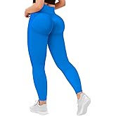 Buauty Scrunch Butt Lifting Leggings for Women Workout High Waisted Tummy Control Seamless Booty Gym Athletic Yoga Pants Active Compression Fitness Running Tights Sports Set Earth Blue