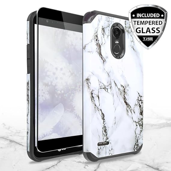 Amazon Com Tjs Lg Stylo 3 Lg Stylo 3 Plus Case Full Coverage - tjs lg stylo 3 lg stylo 3 plus case full coverage tempered glass