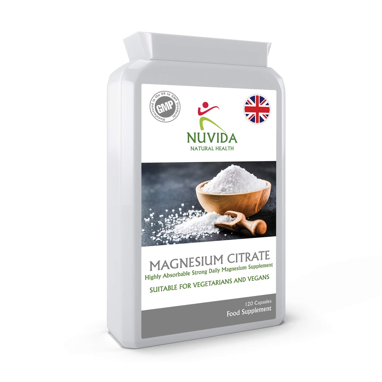 Magnesium Citrate 500mg - 120 Magnesium Citrate Capsules Delivering a Powerful Daily Magnesium Citrate Supplement - Highly Absorbent and Vegan and Vegetarian Friendly