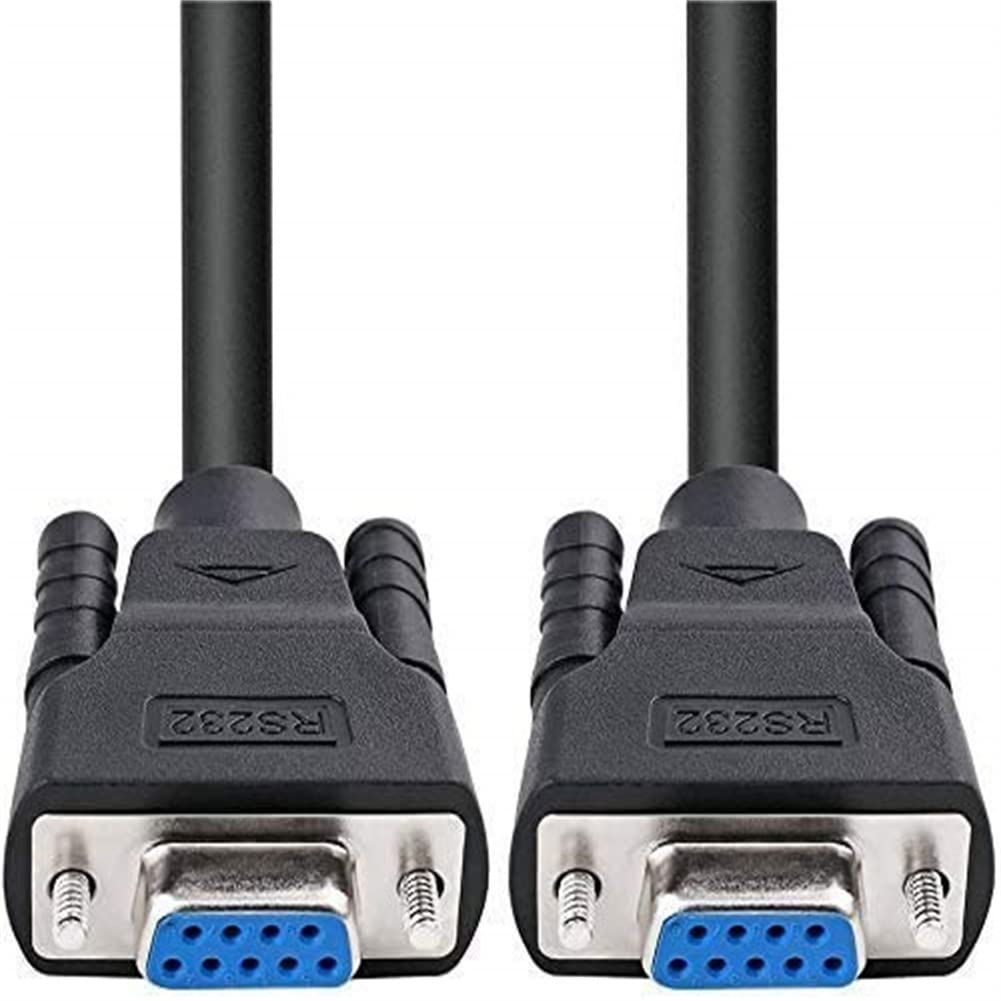 DTECH DB9 RS232 Serial Null Modem Cable Female to Female Full Handshaking 7 Wire Crossover for Data Communication 0.5M