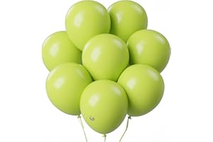 AFTERLOON® Natural Latex Balloons 24 pcs Lime Green 10 Inch, Matte Color Thickened Extra Strong Biodegradable Helium Float, M