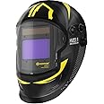 HZXVOGEN Welding Helmet Auto Darkening, 3.94"x2.36" Large Viewing Screen True Color Solar/Battery Power, 4 Arc Sensor Wide Shade 4/5-9/9-13 Welder Mask with Grind/Cut/Weld Mode for TIG MIG ARC