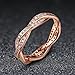 Presentski 925 Sterling Silver Rose Gold-Plated Engagement Wedding Rings with Cubic Zirconia,Promise Rings for her
