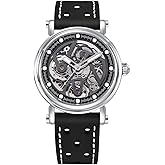 BENYAR Automatic Watches for Men Black Skeleton dial 50M Waterproof Leather Men's Mechanical Watch Elegant Gifts for Men