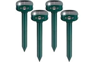 LRENQLLY 4 Pack 2025 Upgraded Solar Ultrasonic Animal Repellent Outdoor – Motion Activated Deer, Squirrel, Cat, Raccoon, Dog & Bird Deterrent with Multi-Frequency LED Strobe & Ultrasonic Sweep for Yard Lawn