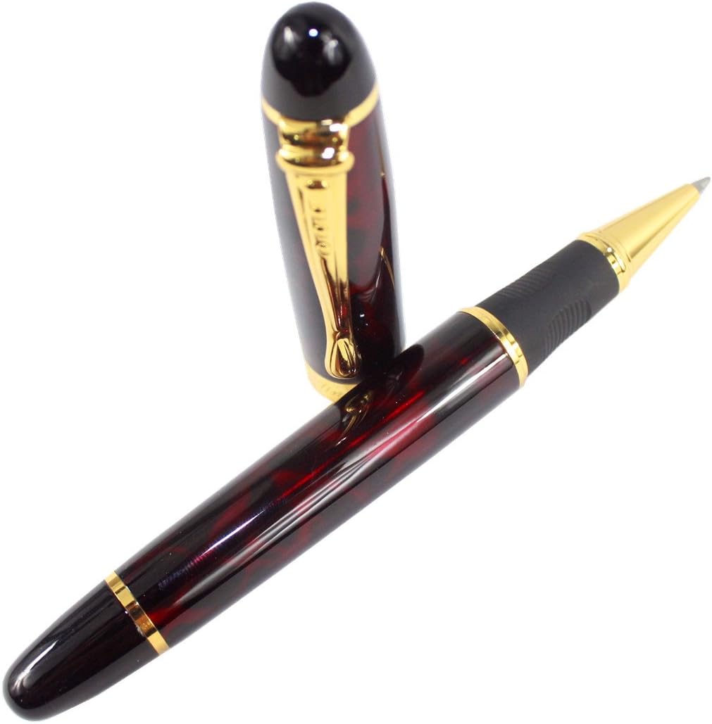 Gullor 450 Rollerball Pen Chinese Red Lacquer Black Line - Dark Red and Golden - Image 5