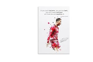 FANCHUANG CR Poster Quote Football Canvas Prints Wall Art For Rooms UnFrame-style 12x18inch(30x45cm)
