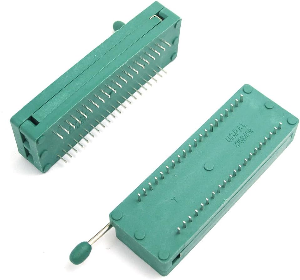 DollaTek 2PCS Universal 40-Pin ZIF DIP IC Test Board Socket, Green - Image 3