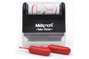 MAXMARK Fragile - Roller Stamp with Two Additional Red Ink Tubes