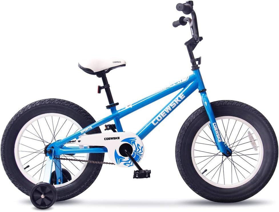FOUJOY Kids Bike Fat Tire Bike Sporty Bicycle 18 Inch for 5-10 Years Old Chidlren Without Hand Brake