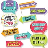 Funny 90's Throwback - 1990s Party Photo Booth Props Kit - 10 Piece