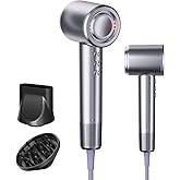Swharzcopt Hair Dryer with Diffuser,1500W Professional High Speed Ionic Blow Dryer for Fast Drying,Low Noise Thermal Control Hair Dryer for Curly Hair,Magnetic Nozzle,5 Temps,3 Speeds,for Home,Travel