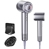 Swharzcopt Hair Dryer with Diffuser,1500W Professional High Speed Ionic Blow Dryer for Fast Drying,Low Noise Thermal Control Hair Dryer for Curly Hair,Magnetic Nozzle,5 Temps,3 Speeds,for Home,Travel