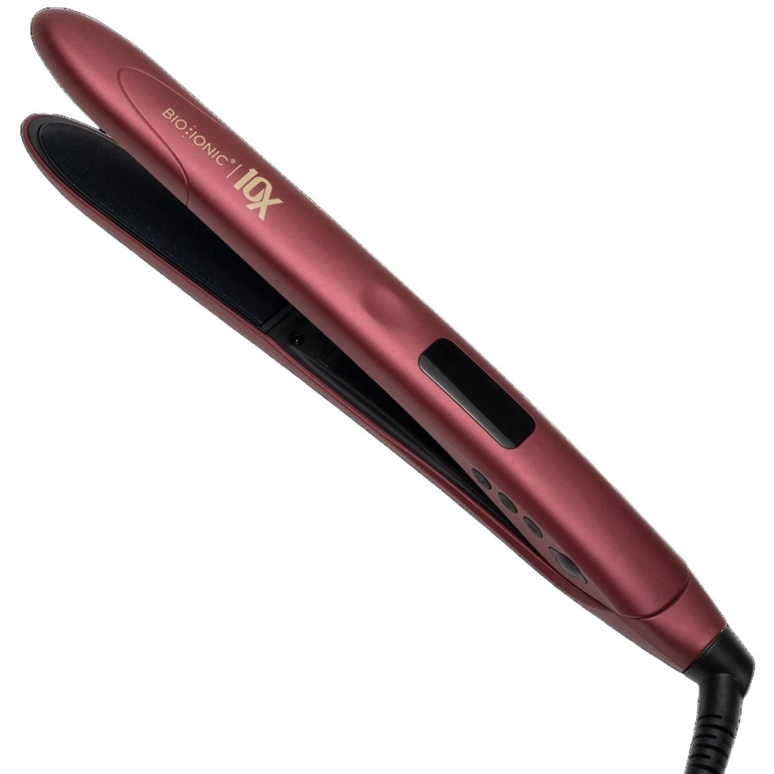 Photo 1 of Bio Ionic 10X Styling Iron, Hair Straightener with 1" Sonic Vibrating Plates, Flat Iron with Ion Generating Mineral Complex, Versatile Hair Straightener and Curler, Limited Edition Velvet Rouge