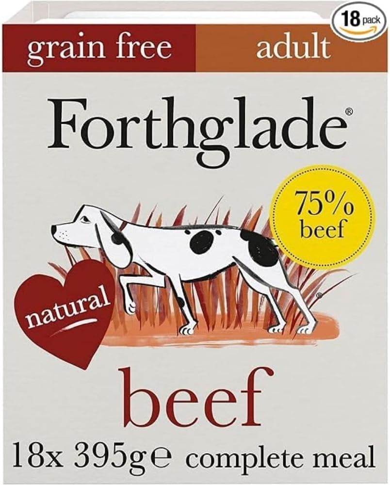 Forthglade Wet Dog Food Beef with Vegetables 18 x 395g Trays Grain Free