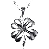 Alexander Castle 925 Sterling Silver Celtic 4 Leaf Clover Necklace for Women with 18" Silver Chain & Jewelry Gift Box - St. Patrick's Day Accessory