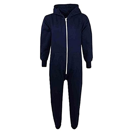A2Z 4 Kids Unisex Kinder Mädchen Jungen Einfach Farbe Vlies Mit Kapuze Strampelanzug Alter 2 3 4 5 6 7 8 9 10 11 12 13 Jahre