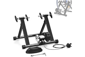 SPORFIT Magnetic Bike Trainer Stand for Indoor Riding, Quick Release Folding Exercise Bicycle Stationary Stand Trainers w/ 8 Levels Resistance,Steel Bike Workout Stand for 26”-28” Wheels