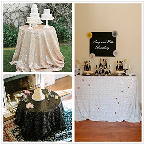 108" Round Sparkly Gold Sequin Table Cloth Sequin Table Cloth,Cake Sequin Tablecloths, Sequin Linens for Wedding - Thumbnail 7