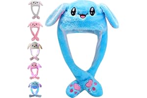 AIYUENCICI Funny Plush Rabbit Hat Ear Moving Jumping Hats Cute Bunny Hat Cap for Women Girls Cosplay Party Holiday