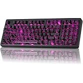 ZORNHER ZH980 Mechanical Keyboard Wireless,95% Creamy Keyboard with Number Pad,Gaming Keyboard with Number Pad,Shine Through Spider Web PC,Creamy Sounding Linear Switches,Full Size