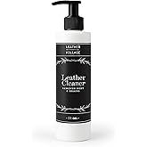 LEATHER VILLAGE Leather Cleaner and Conditioner 11 oz – Stain Remover for Car Interiors, Leather Furniture, Couch, Chair, Jackets, Shoes, Purse, Bag with a Non-Toxic, Restoring Formula