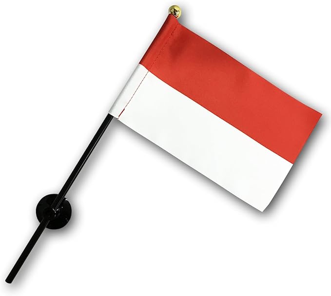 Amazon インドネシア 国旗 ミニフラッグ ポール 吸盤付き 高級テトロン製 地図 国旗 おもちゃ