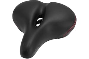 OPPWONG Bike Seat Cushion, PU Leather Non Slip Saddles, Waterproof Seat Pad with Shock Absorbing Steel Arch Damping Ball, Ide