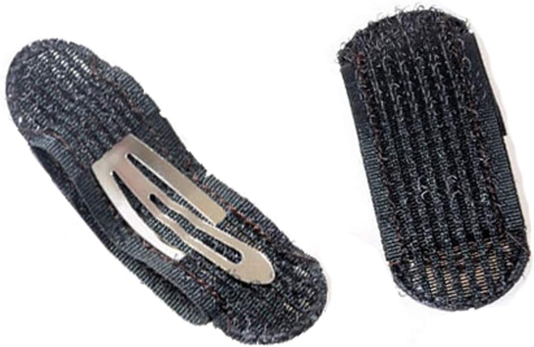 3Pairs Black Oval Shaped Resin Fringe Hair Insert Clips Breathable