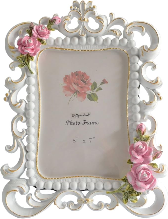 Giftgarden White Picture Photo Frame 7x5 Rose Frames for Wedding Decor Amazon.co.uk Kitchen & Home