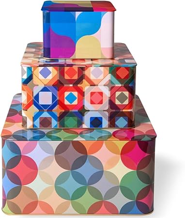 Remember Fiesta - Juego de 3 cajas de hojalata multicolor: Amazon.es: Hogar